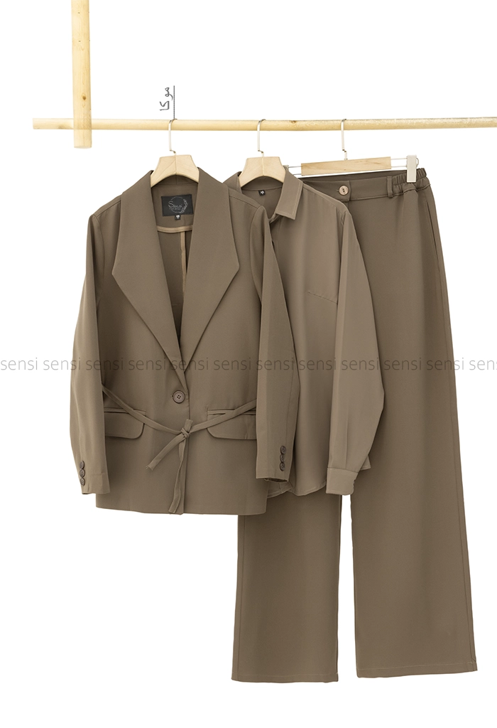 ست 3تیکه کت شلوار شومیز بزایاق کد1005379